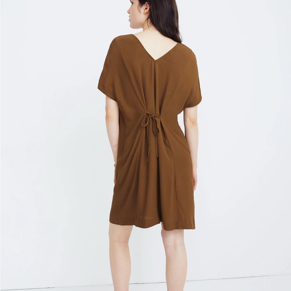 Madewell Weathered Olive Downtown Tie-Back Dress Sz Small